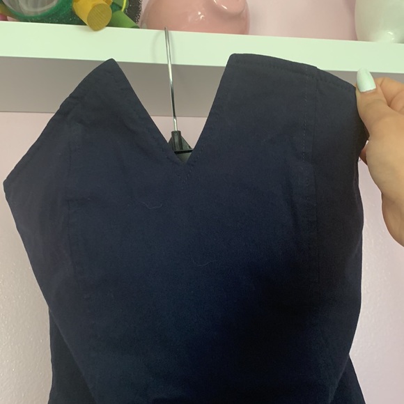 Navy blue mini dress, invisible zipper sexy body fit size xs strapless b-neck - Picture 5 of 5